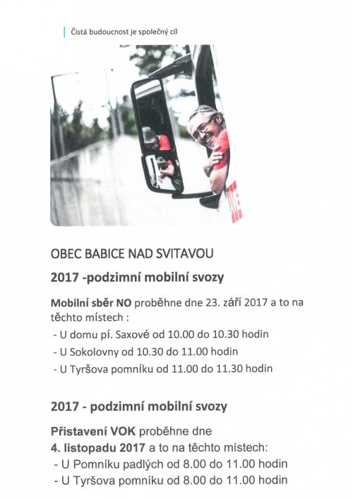 Podzimní mobilní svozy 