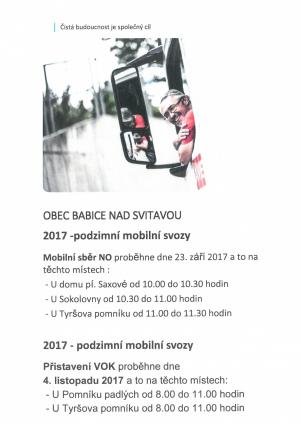 Podzimní mobilní svozy 