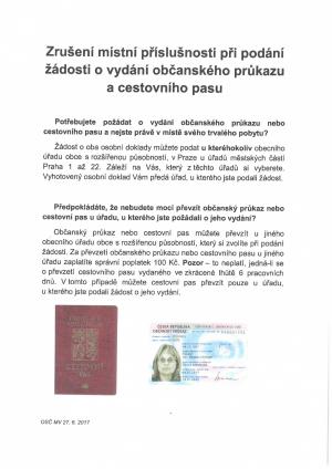 žádost o OP a pas