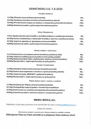 Týdenní menu v Obecní hospodě Babice nad Svitavou 1