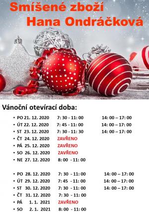 Prodejní doba Smíšené zboží Hana Ondráčková 1