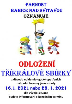 ODLOŽENÍ TŘÍKRÁLOVÉ SBÍRKY