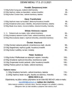 Denní menu v Obecní hospodě Babice nad Svitavou 1