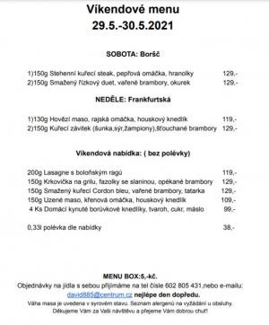 Víkendové menu v Obecní hospodě Babice nad Svitavou 1