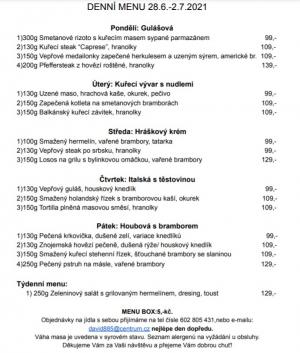 Denní menu v Obecní hospodě Babice nad Svitavou 1