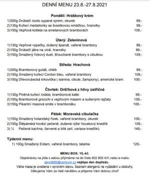 Denní menu v Obecní hospodě Babice nad Svitavou 1