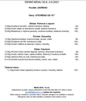 Denní menu v Obecní hospodě Babice nad Svitavou 1