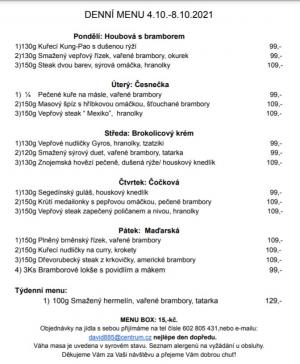 Denní menu v Obecní hospodě Babice nad Svitavou 1