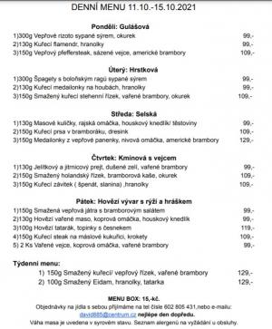 Denní menu v Obecní hospodě Babice nad Svitavou 1