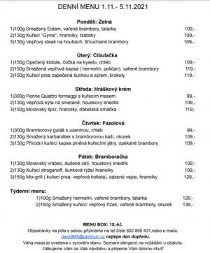 Denní menu v Obecní hospodě Babice nad Svitavou 1