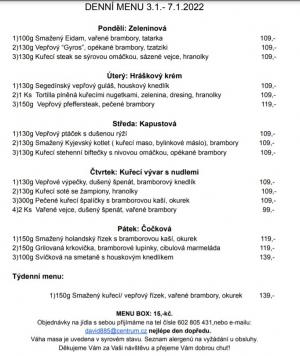 Denní menu v Obecní hospodě Babice nad Svitavou 1