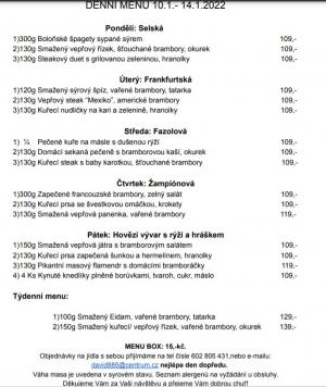 Denní menu v Obecní hospodě Babice nad Svitavou 1