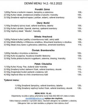 Denní menu v Obecní hospodě Babice nad Svitavou 1