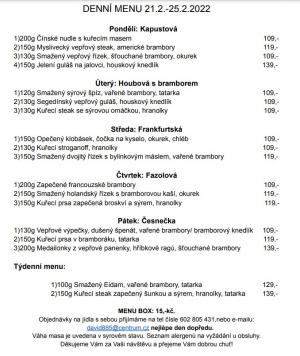 Denní menu v Obecní hospodě Babice nad Svitavou 1