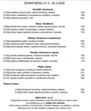 Denní menu v Obecní  hospodě Babice nad Svitavou 1