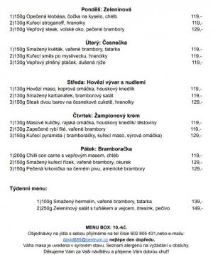 Denní menu v Obecní hospodě Babice nad Svitavou 1