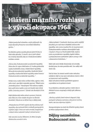 Připomenutí okupace z 21. srpna 1968