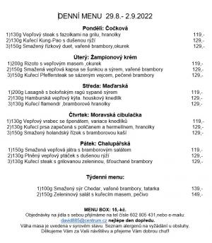 Denní menu v Obecní hospodě Babice nad Svitavou 1