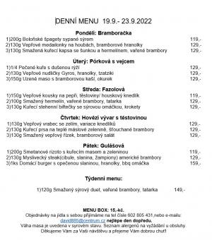 Denní menu v Obecní hospodě Babice nad Svitavou 1