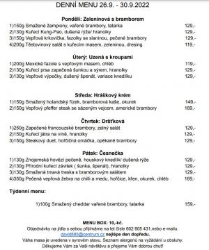 Denní menu v Obecní hospodě Babice nad Svitavou 1