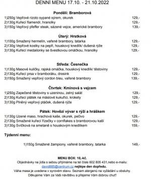 Denní menu v Obecní hospodě Babice nad Svitavou 1