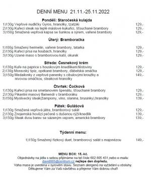 Denní menu v Obecní hospodě Babice nad Svitavou 1