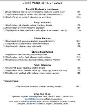 Denní menu v Obecní hospodě Babice nad Svitavou 1