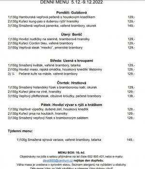 Denní menu v Obecní hospodě Babice nad Svitavou 1