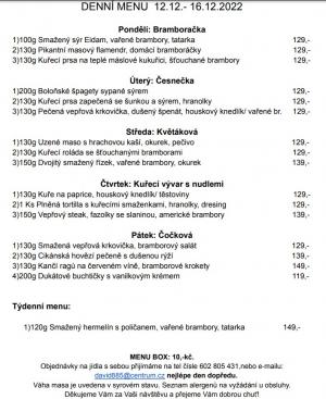 Denní menu v Obecní hospodě Babice nad Svitavou 1