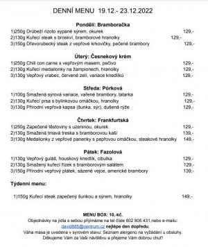 Denní menu v Obecní hospodě Babice nad Svitavou 1