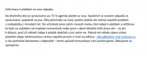 Informace občanům k platbě za svoz odpadů 1