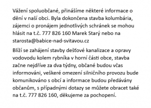 Informace občanům z naší obce 1
