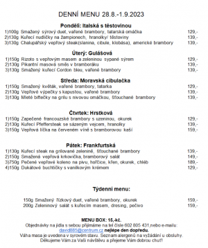 Denní menu v Obecní hospodě Babice nad Svitavou 1