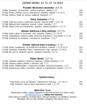 Denní menu v Obecní hospodě Babice nad Svitavou 1