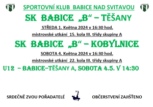Program SK Babice nad Svitavou fotbal 1