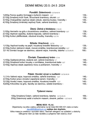 Denní menu v Obecní hospodě Babice nad Svitavou 1