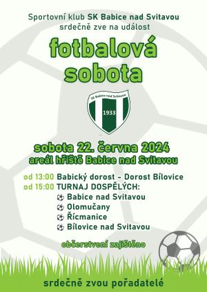 Fotbalová sobota na hřišti SK Babice nad Svitavou 1