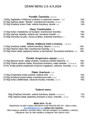 Denní menu v Obecní hospodě Babice nad Svitavou 1