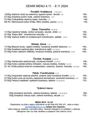 Denní menu v Obecní hospodě Babice nad Svitavou 1