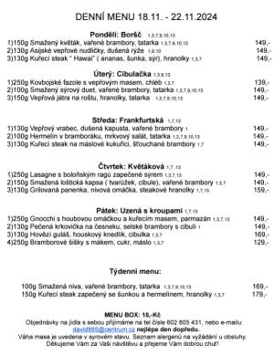 Denní menu v Obecní hospodě Babice nad Svitavou 1