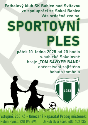 SPORTOVNÍ PLES BABICE NAD SVITAVOU 1