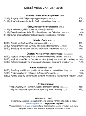 Denní menu v Obecní hospodě Babice nad Svitavou 1